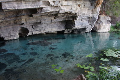 Rock formation in sea