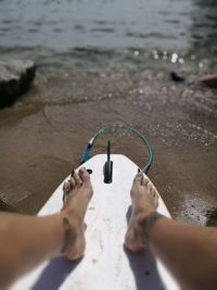 Low section of people on beach