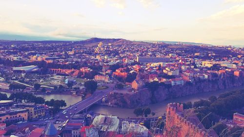 High angle view of cityscape