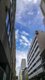 Low angle view of modern building against sky