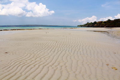 Scenic view of beach against sky