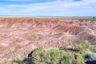 Scenic view of land against sky