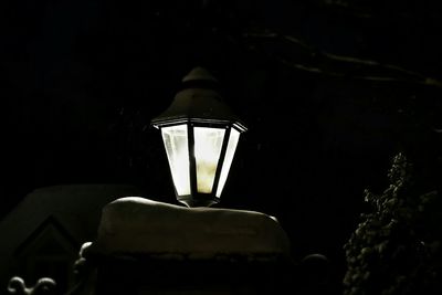 View of illuminated lights at night