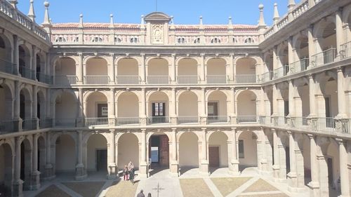 People in historic building