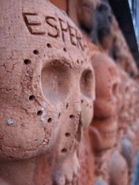 Close-up of human sculpture