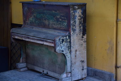 Close-up of abandoned door