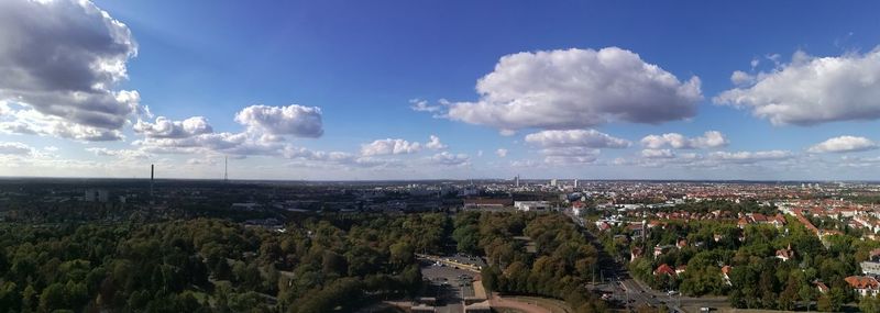 Panoramic view of townscape against sky