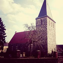 Low angle view of building against sky