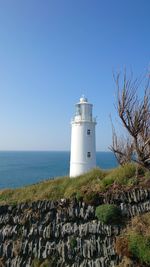 Scenic view of lighthouse against clear sky