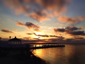 Scenic view of sunset over sea