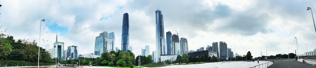 View of cloudy sky over city