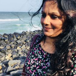 Portrait of woman at beach