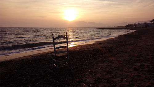 Scenic view of sea at sunset