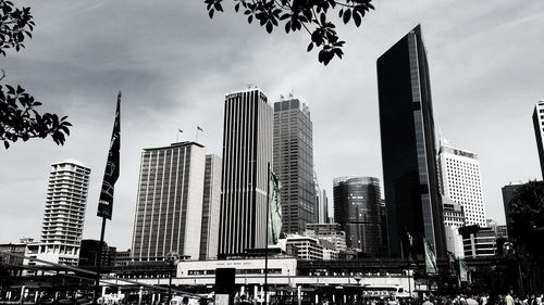 View of city with hotel buildings