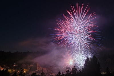 Fireworks against sky at night