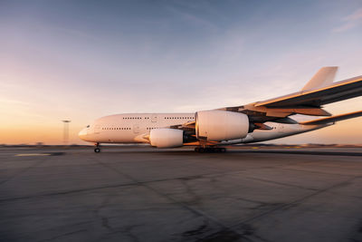 Airplane on airport runway