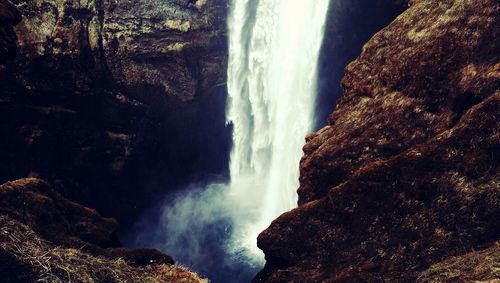 Scenic view of waterfall