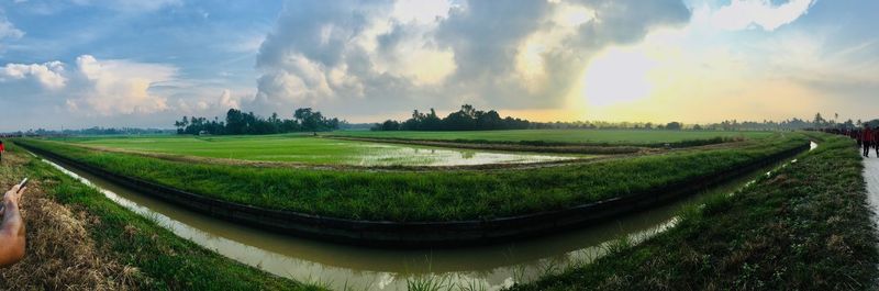 Panoramic shot of land against sky