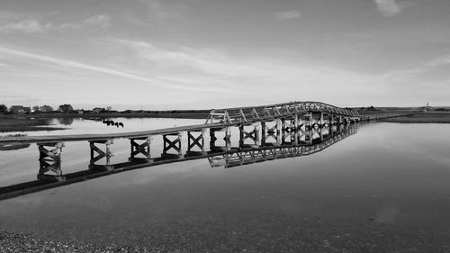 Bridge over river against sky