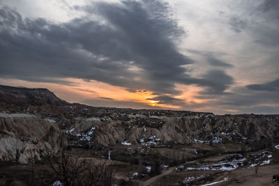 Scenic view of landscape against sky during sunset