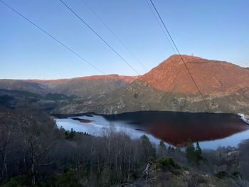 Mount ulriken and lake svartediket in bergen, norway