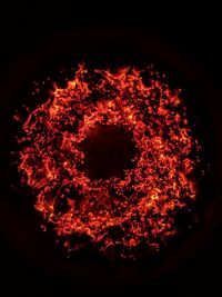 Close-up of bonfire at night