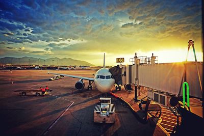 Cloudy sky at sunset