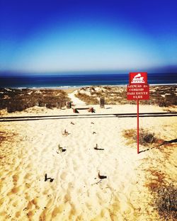 Scenic view of beach against clear sky