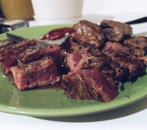 Close-up of meat in plate