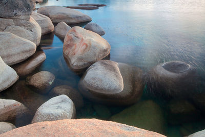 Pebbles in sea