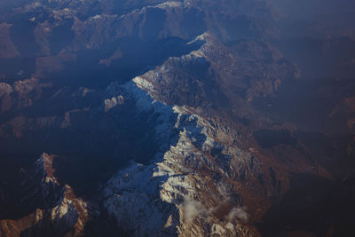 High angle view of rock formations