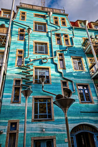 Low angle view of old building against sky