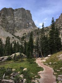 Scenic view of rocky mountains against sky