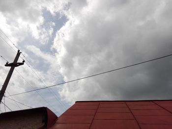 Low angle view of cables against sky