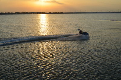 Scenic view of sunset over sea