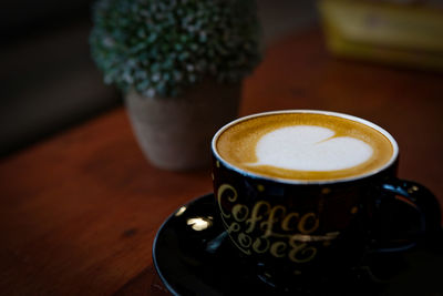 Close-up of coffee on table