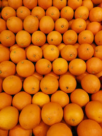 Full frame shot of oranges in market