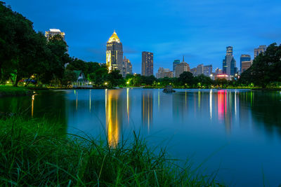 Reflection of buildings in water