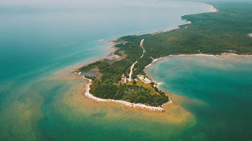 High angle view of sea shore seul choix