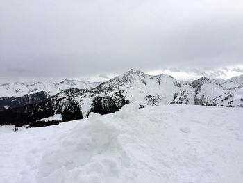 Scenic view of snowcapped mountain against sky