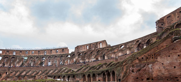 Low angle view of fort against sky