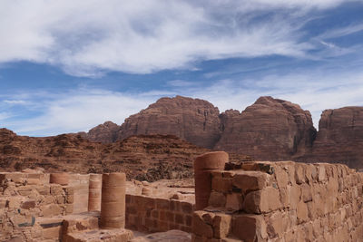 Archaeological site of nabatean palace in wadi rum