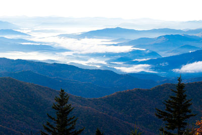 Scenic view of mountains against sky