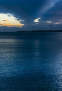 Scenic view of sea against sky at sunset