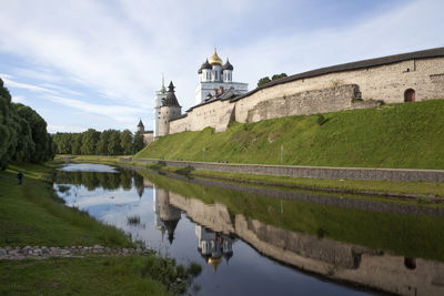 Reflection of church in lake