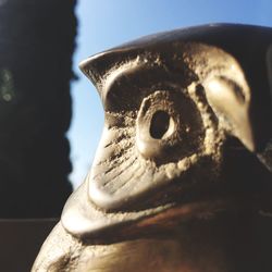 Close-up of horse statue against clear sky