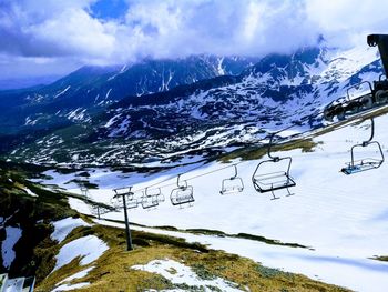 Snow covered mountain against sky