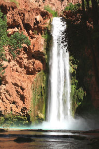 Scenic view of waterfall