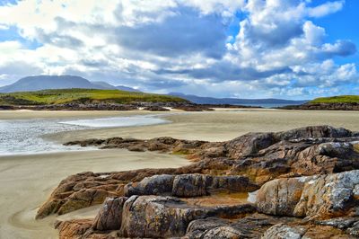 Scenic view of beach against sky