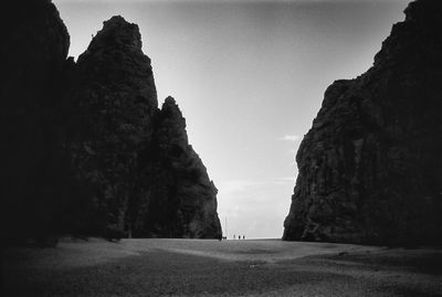 Rock formations against sky